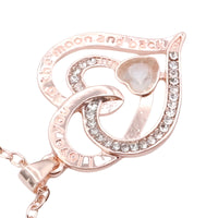 Heart Design Crystal Rhinestone Channel Zinc Alloy 18K Gold Plated Necklace B305