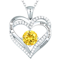 Love Heart-Shaped Zircon, Engraved “Love You Forever” Trendy Heart-Shaped B267