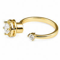 Rotatable Spin Ring Halo Solitaire Spinner Ring Adjustable Open Band 1566