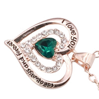 Women’s Heart Necklace Gold Plated Zinc Alloy Double Layer Heart Pendant B294