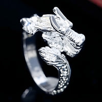 Premium Dragon Wrap Ring Adjustable Gothic Statement Band Detailed Wings 1877