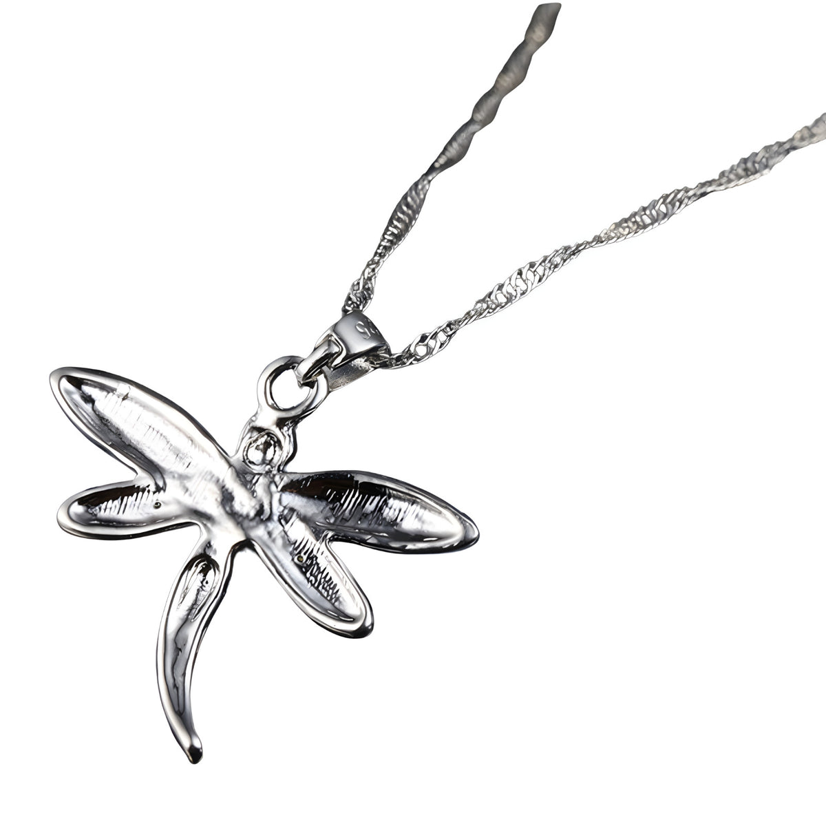 Cubic Zirconia 925 Sterling Silver Dragonfly Pendant Necklace Earrings Sets 534