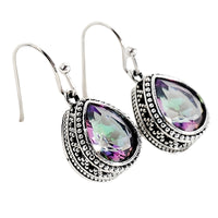 Bohemian Retro Dangle Earrings Women, Copper Alloy Cubic Zirconia Teardrop 551