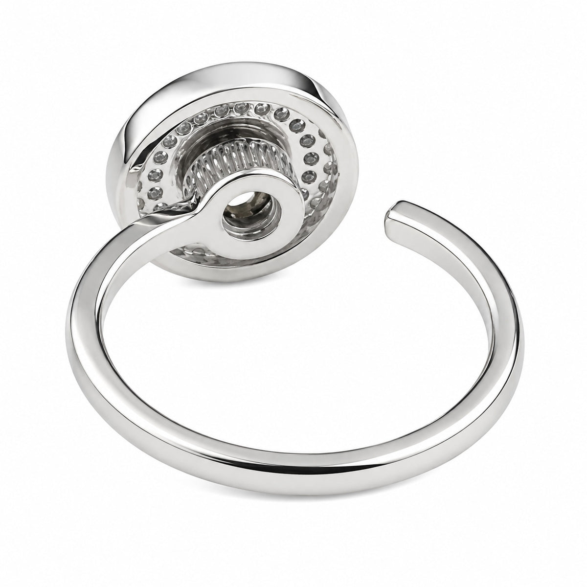 Adjustable Evil Eye Ring Open Circle Halo Ring Blue And Clear Stone Stateme 1578