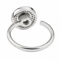 Adjustable Evil Eye Ring Open Circle Halo Ring Blue And Clear Stone Stateme 1578