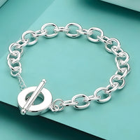Unified Jewellery 925 Premium Chunky Round Link Bracelet Toggle Clasp 20cm 1860