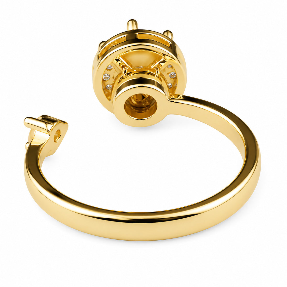 Rotatable Spin Ring Halo Solitaire Spinner Ring Adjustable Open Band 1566