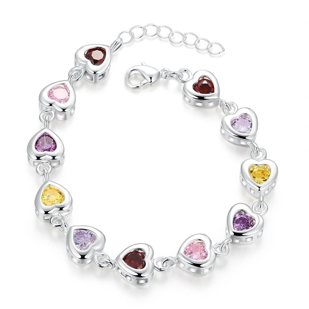 925 Sterling Silver Noble Charm Bracelets Zircon Chain Crystal Jewelry B195