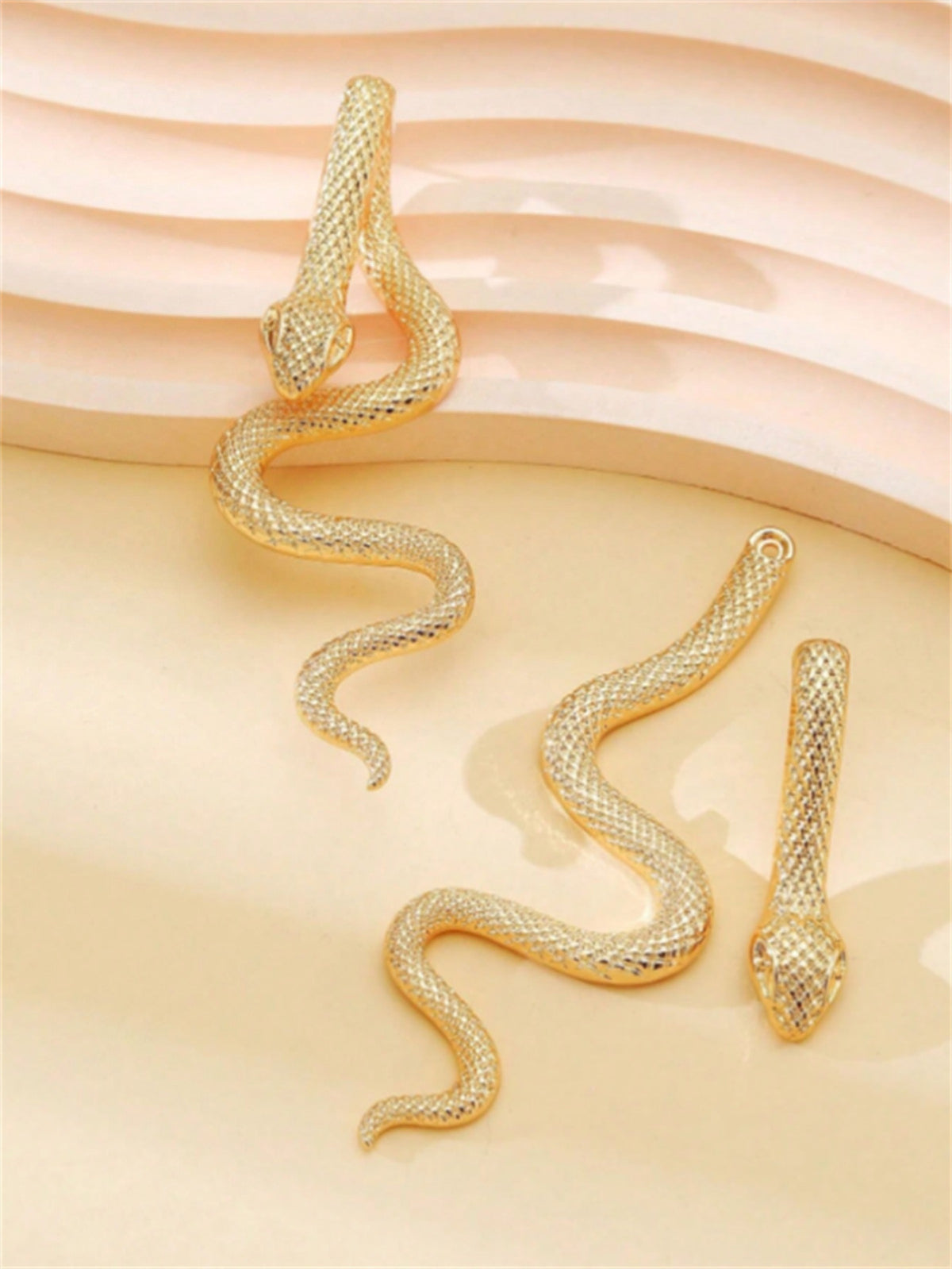 Gold Snake Drop Earrings Women – Punk Style Animal Design Zinc Alloy Jewelry 751