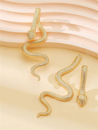 Gold Snake Drop Earrings Women – Punk Style Animal Design Zinc Alloy Jewelry 751