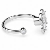 Adjustable Open Fidget Ring Anxiety Relief Clover Flower Baguette Zircon 1534