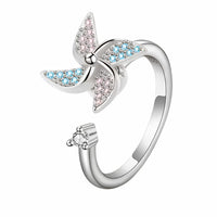Windmill Spinner Ring Adjustable Open Ring Rotating Fidget Ring For Anxiety 1565