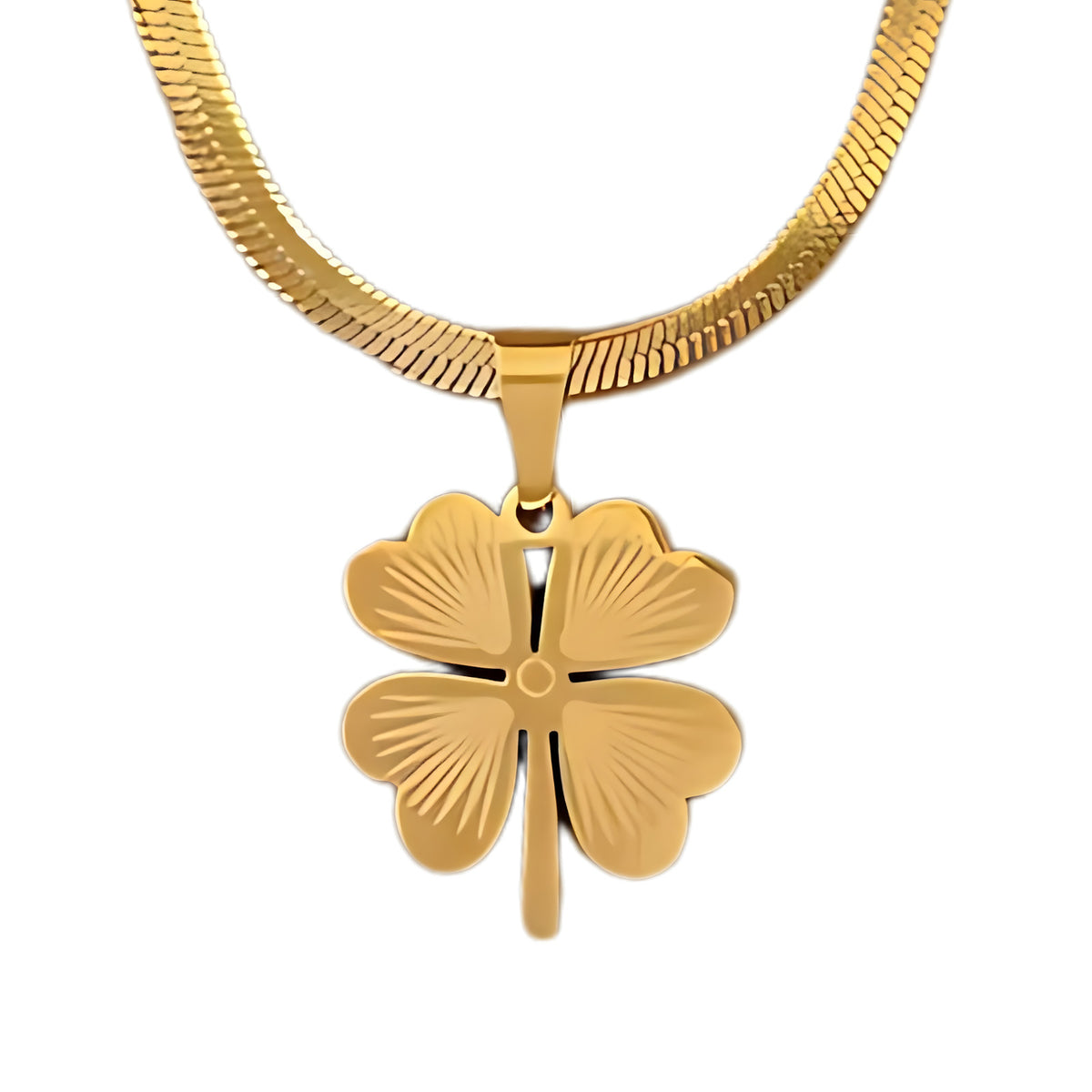 Gold Four Leaf Clover Pendant Necklace Women – Stainless Steel Snake Chain 750