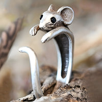 Cute Mouse Ring 🐭 | 925 Sterling Silver Adjustable Open Wrap Ring Girls 535