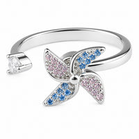 Windmill Spinner Ring Adjustable Open Ring Rotating Fidget Ring For Anxiety 1565