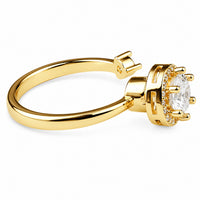 Rotatable Spin Ring Halo Solitaire Spinner Ring Adjustable Open Band 1566