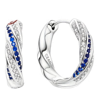 925 Sterling Silver Colored Zirconium Stars Hoop Earrings For Women Jewelry 539