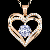 Rose Gold Plated Heart Pendant Necklace (14K Gold Plated Stainless Steel) B283