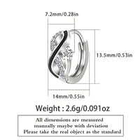 925 Sterling Silver Crystal Hoop Earrings, Huggie Style with Cubic Zirconia 538
