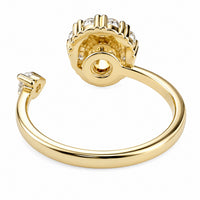 Floral Halo Spinner Ring Rotatable Adjustable Open Band Spinning Fidget 1569