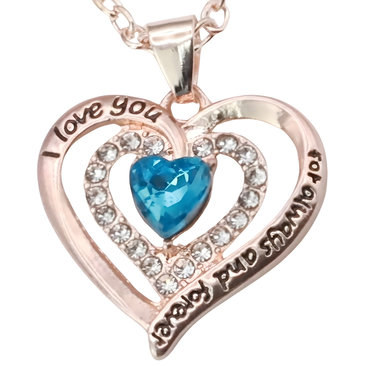 Women’s Heart Necklace Gold Plated Zinc Alloy Double-Layer Heart Pendant B292