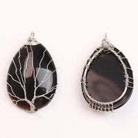 Tree Of Life Black Onyx Pendant Necklace Handmade Crystal Energy Healing 1332