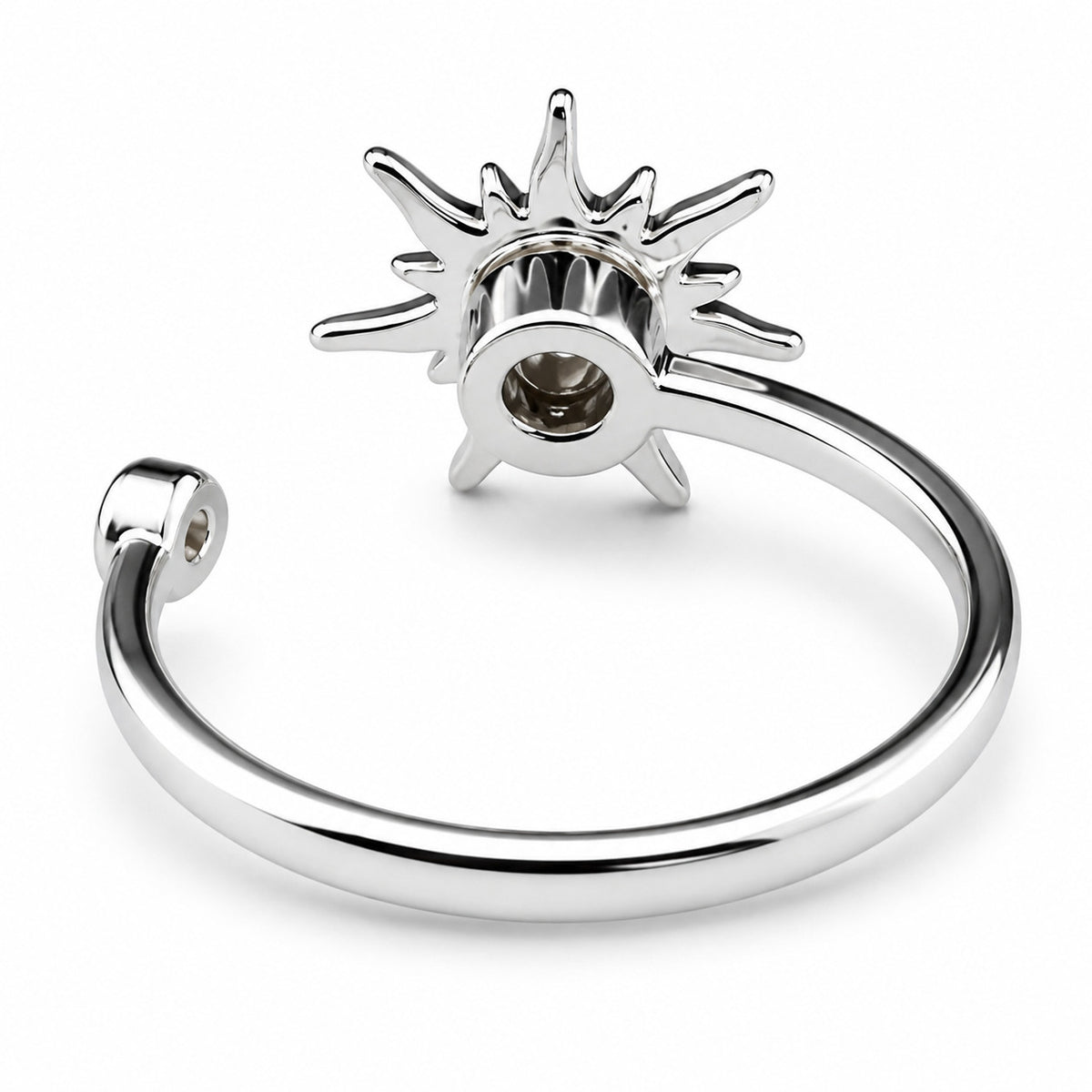 Rotating Spinner Ring Adjustable Fidget Anxiety Ring Sunburst Star Open 1537
