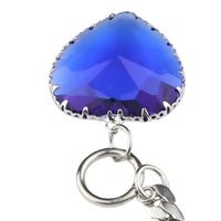 Royal Blue Heart Pendant Necklace 50cm Cuban Link Chain Toggle Clasp 1325
