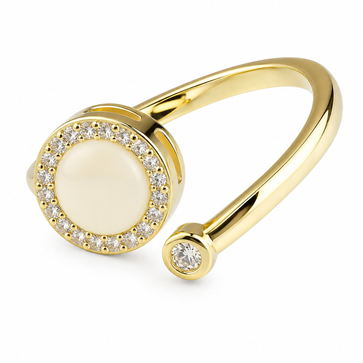 Rotatable Spinner Ring Adjustable Fidget Ring for Anxiety Gold Tone Open 1582