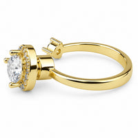 Heart Shape Halo Ring Adjustable Open Band Spinning Rotating Fidget Ring 1545
