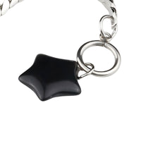 Black Star Pendant Necklace 40cm Cuban Chain Toggle Clasp Gothic Streetwear 1327