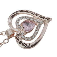 Micro-Insert Cubic Zirconia Accent, Heart-Cut Center Crystal, Link Chain  B299