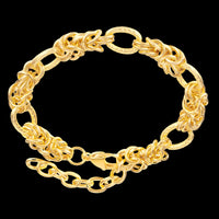 Gold Colour Chain Bracelet Women, Luxury Oval Link Bracelet Interwoven Knot B334