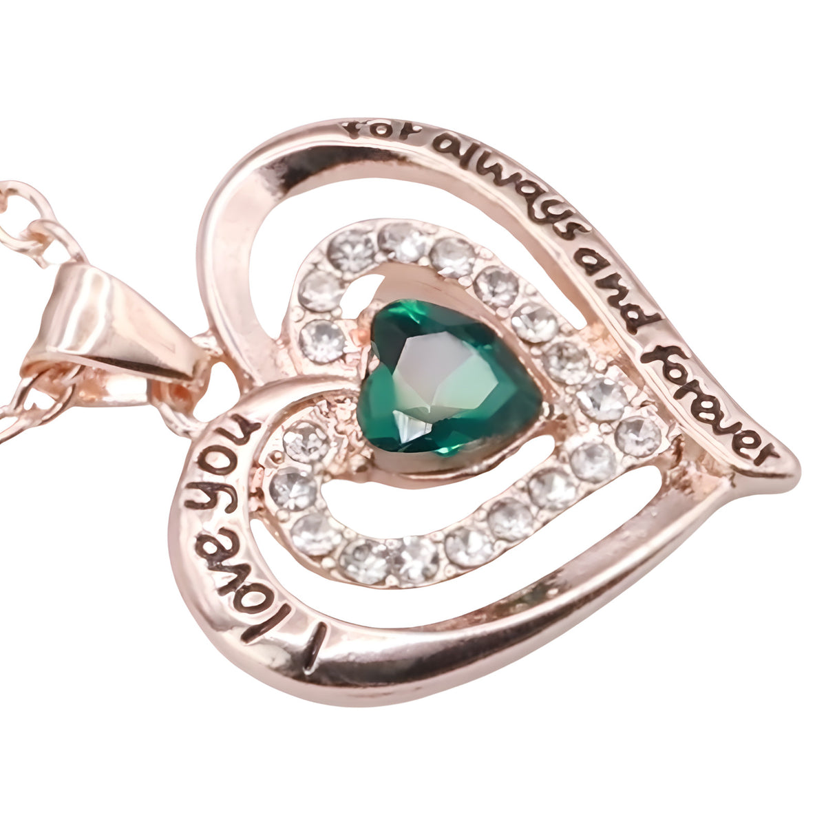 Women’s Heart Necklace Gold Plated Zinc Alloy Double Layer Heart Pendant B294