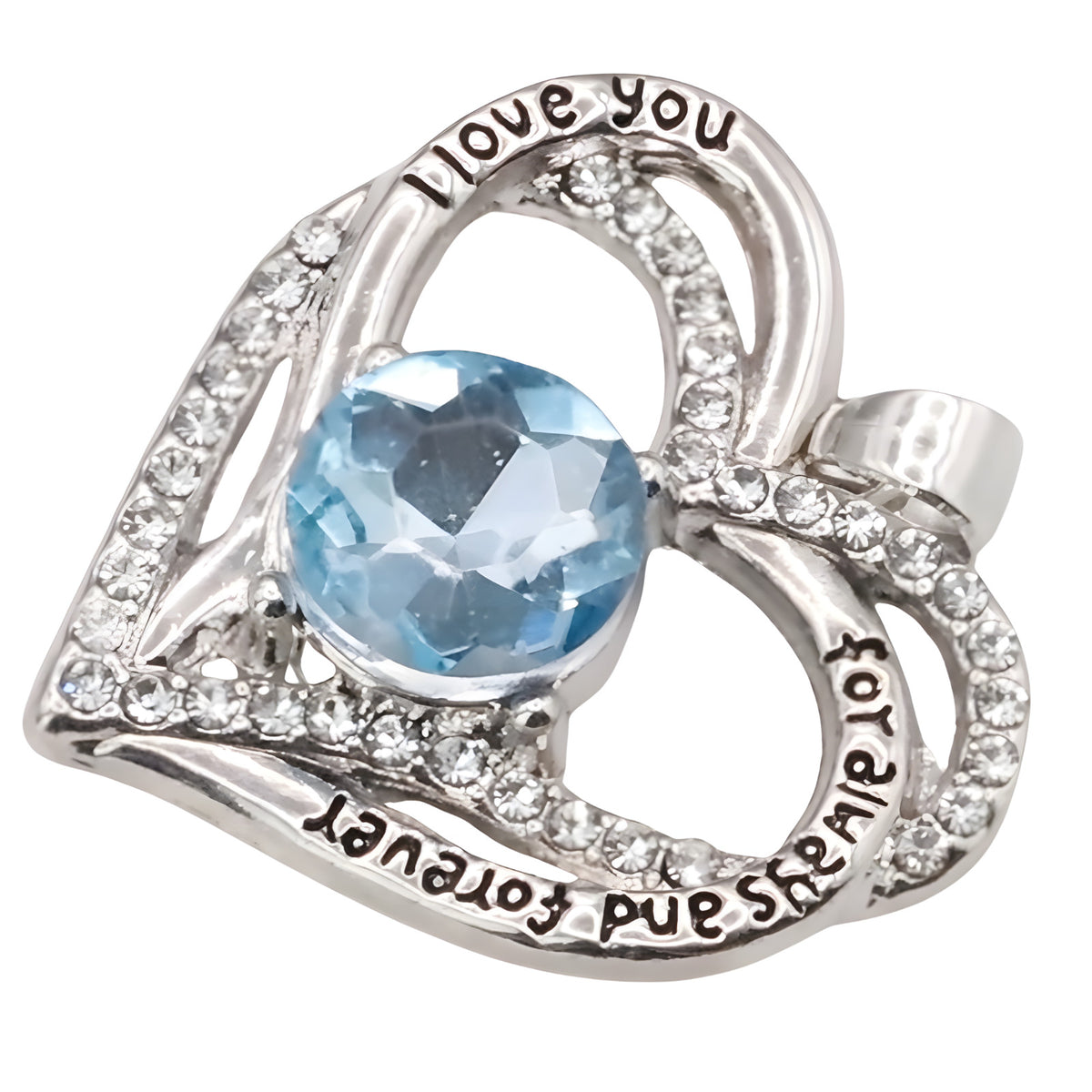 Heart Pendant Necklace For Women Silver Plated Base Metal Zircon Stone Link B266
