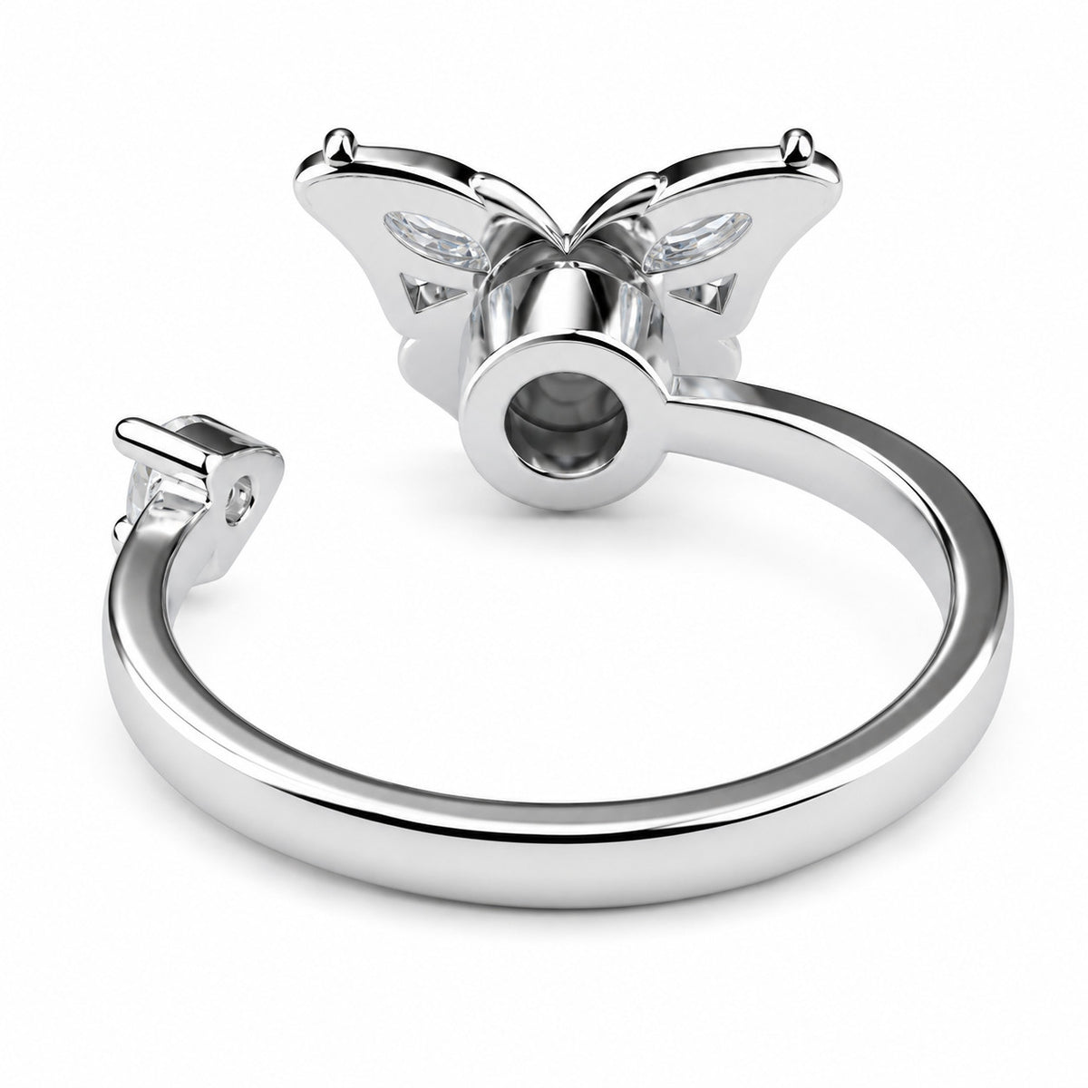 Butterfly Spinner Ring Adjustable Open Band Spinning Rotating Fidget Ring 1549