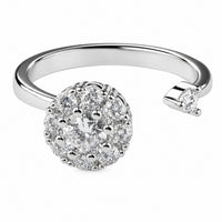 Floral Halo Spinner Ring Rotatable Adjustable Open Band Spinning Fidget 1570