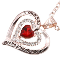 Heart Pendant Necklace Women - Gold Plated Zinc Alloy Double Heart Pendant B296