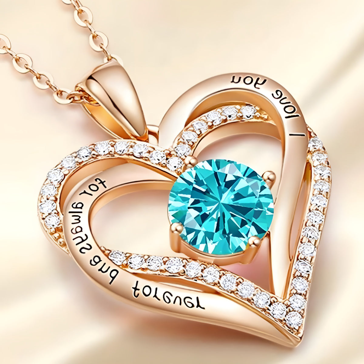 14K Gold Plated Heart Pendant Necklace (Stainless Steel Alloy) – Link Chain B289
