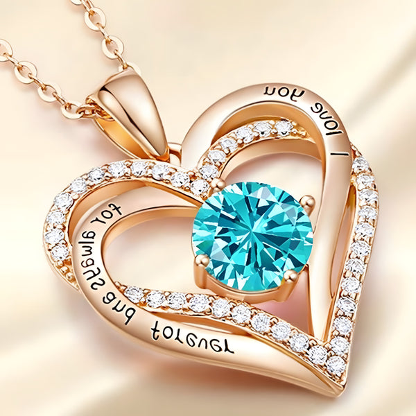 14K Gold Plated Heart Pendant Necklace (Stainless Steel Alloy) – Link Chain B289