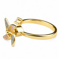 Pinwheel Spinner Ring Adjustable Open Band Spinning Rotating Fidget Ring 1564