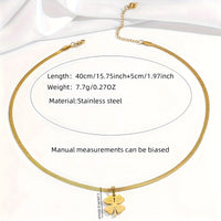 Gold Four Leaf Clover Pendant Necklace Women – Stainless Steel Snake Chain 750