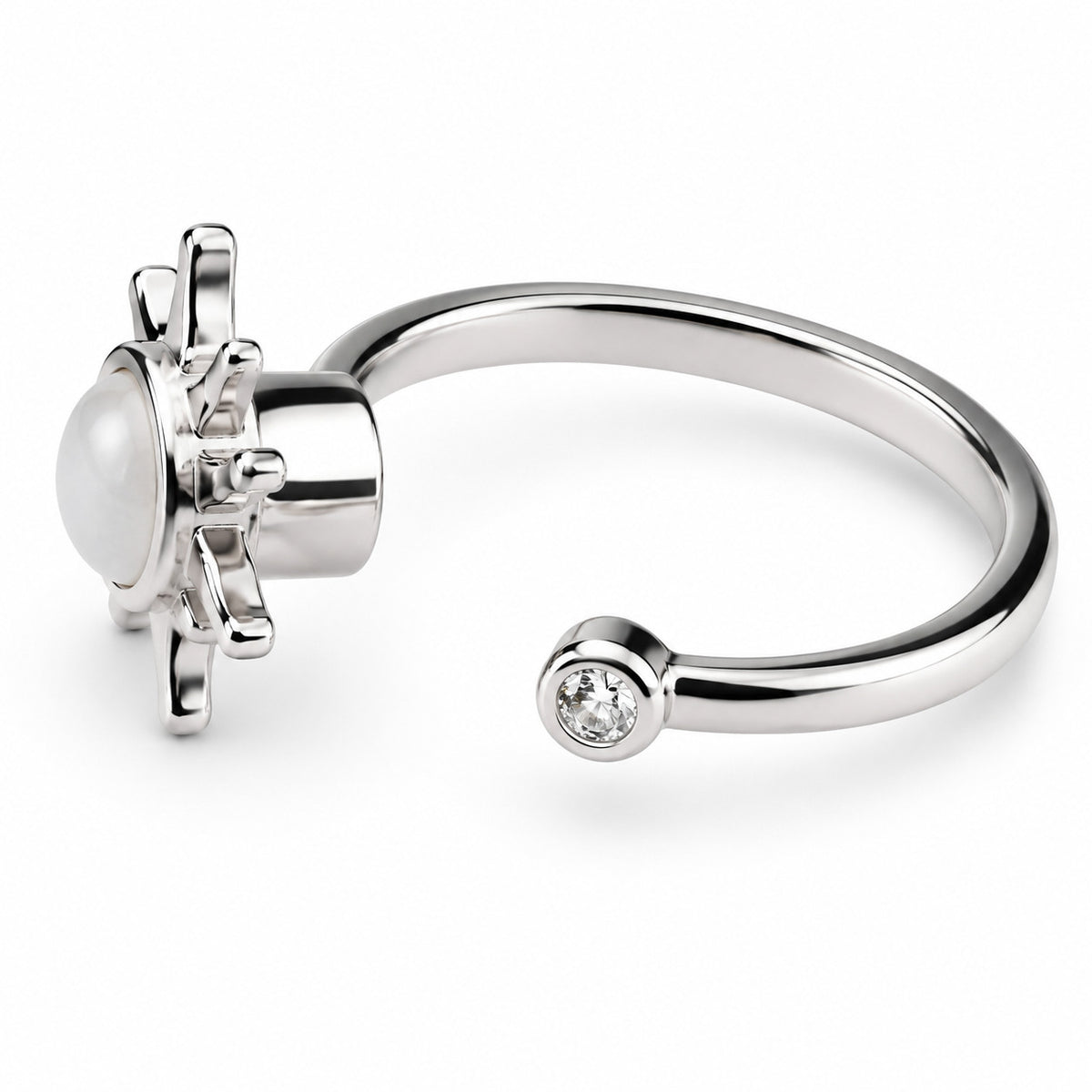 Rotating Spinner Ring Adjustable Fidget Anxiety Ring Sunburst Star Open 1537