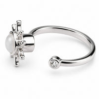 Rotating Spinner Ring Adjustable Fidget Anxiety Ring Sunburst Star Open 1537