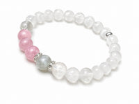 Aura Quartz and Ocean Sediment Beaded Bracelet - Unisex - Homeopathic 1857