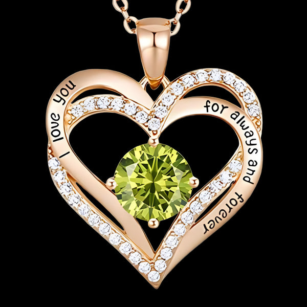 14K Gold Plated Heart Pendant Necklace for Women – Stainless Steel Alloy B285