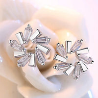 Sparkling Cubic Zirconia Circle Stud Earring for Women 13mm Geometric Round B196