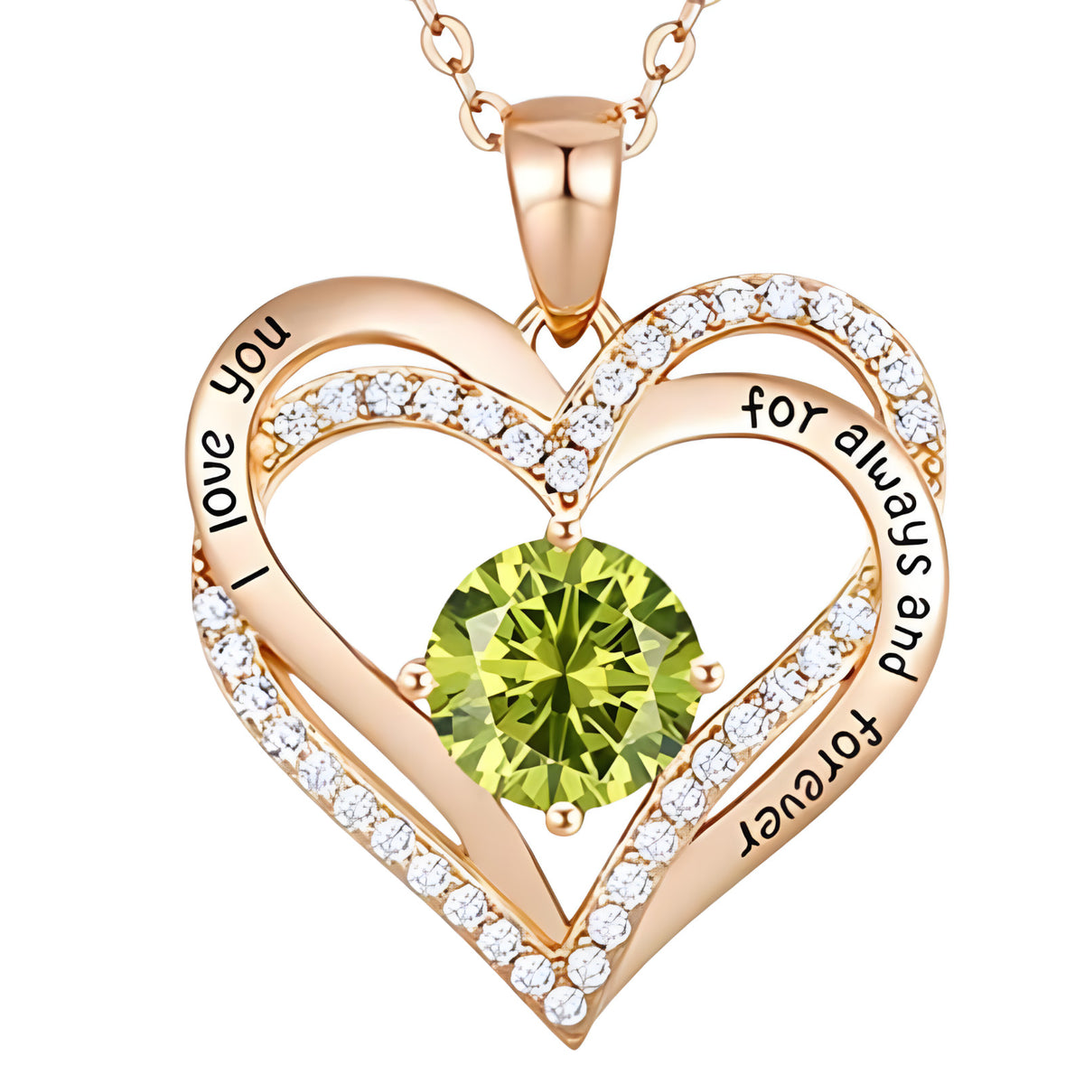 14K Gold Plated Heart Pendant Necklace for Women – Stainless Steel Alloy B285