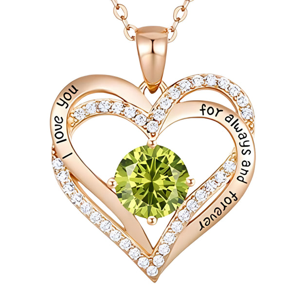 14K Gold Plated Heart Pendant Necklace for Women – Stainless Steel Alloy B285