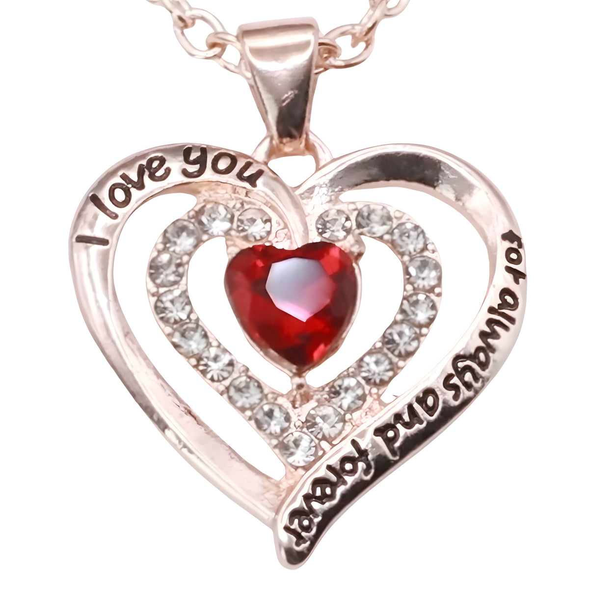 Heart Pendant Necklace Women - Gold Plated Zinc Alloy Double Heart Pendant B296